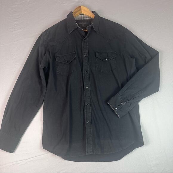 Jack Daniels Tennessee Whiskey Western Shirt Men’s Large Black Pearl Snap Cowboy - Picture 2 of 10